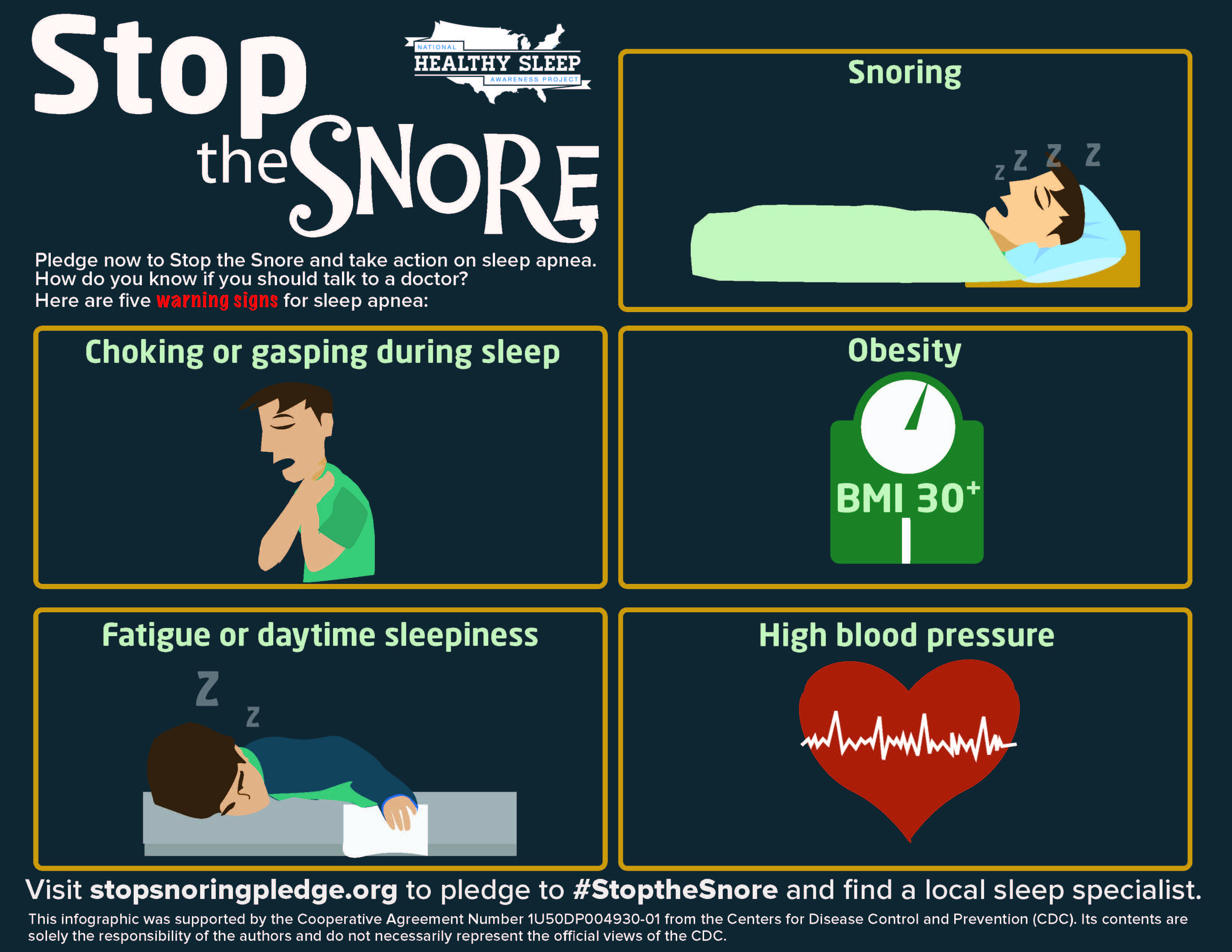 Stop the Snore Snoring Signs Infographic