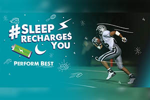 sleep recharges you - football player