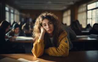 Tired teenager needs sleep at school, teen sleep schedule
